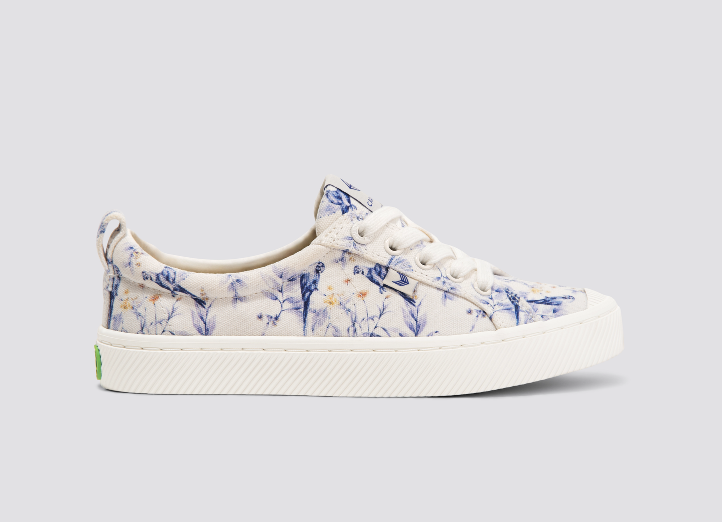OCA Low White Spectrum Blue Parrot Print Canvas Sneaker
