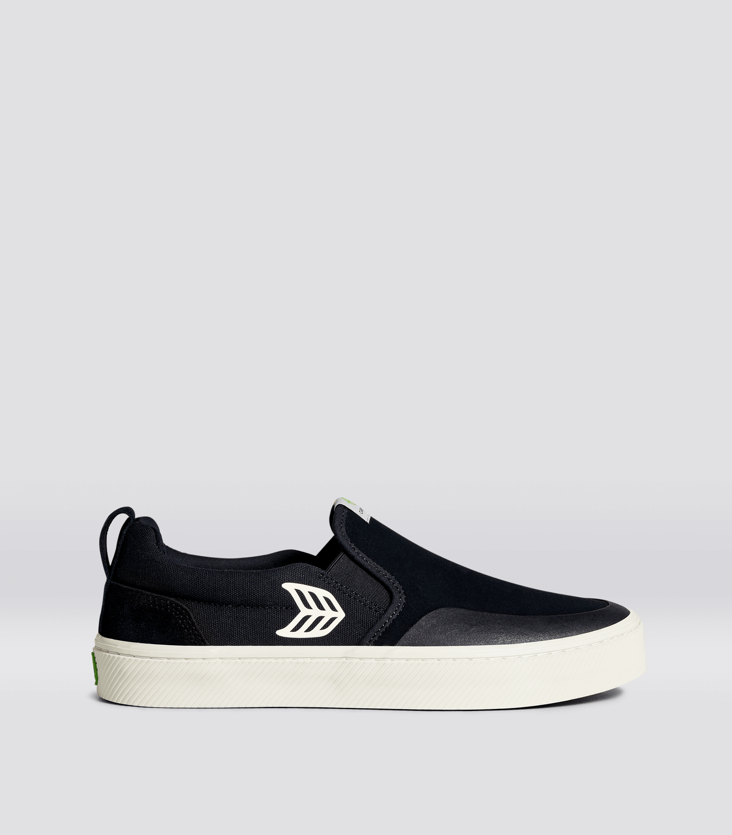 SLIP-ON PRO Černé semišové a plátěné tenisky s logem slonové kosti