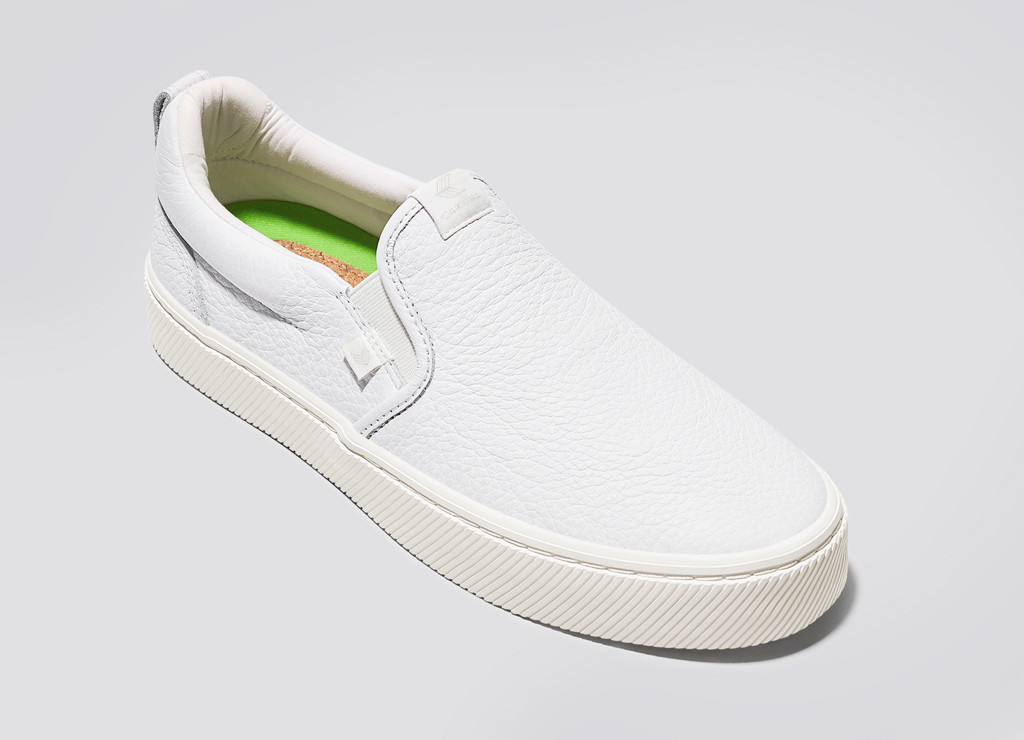 SLIP-ON Biele kožené tenisky Premium