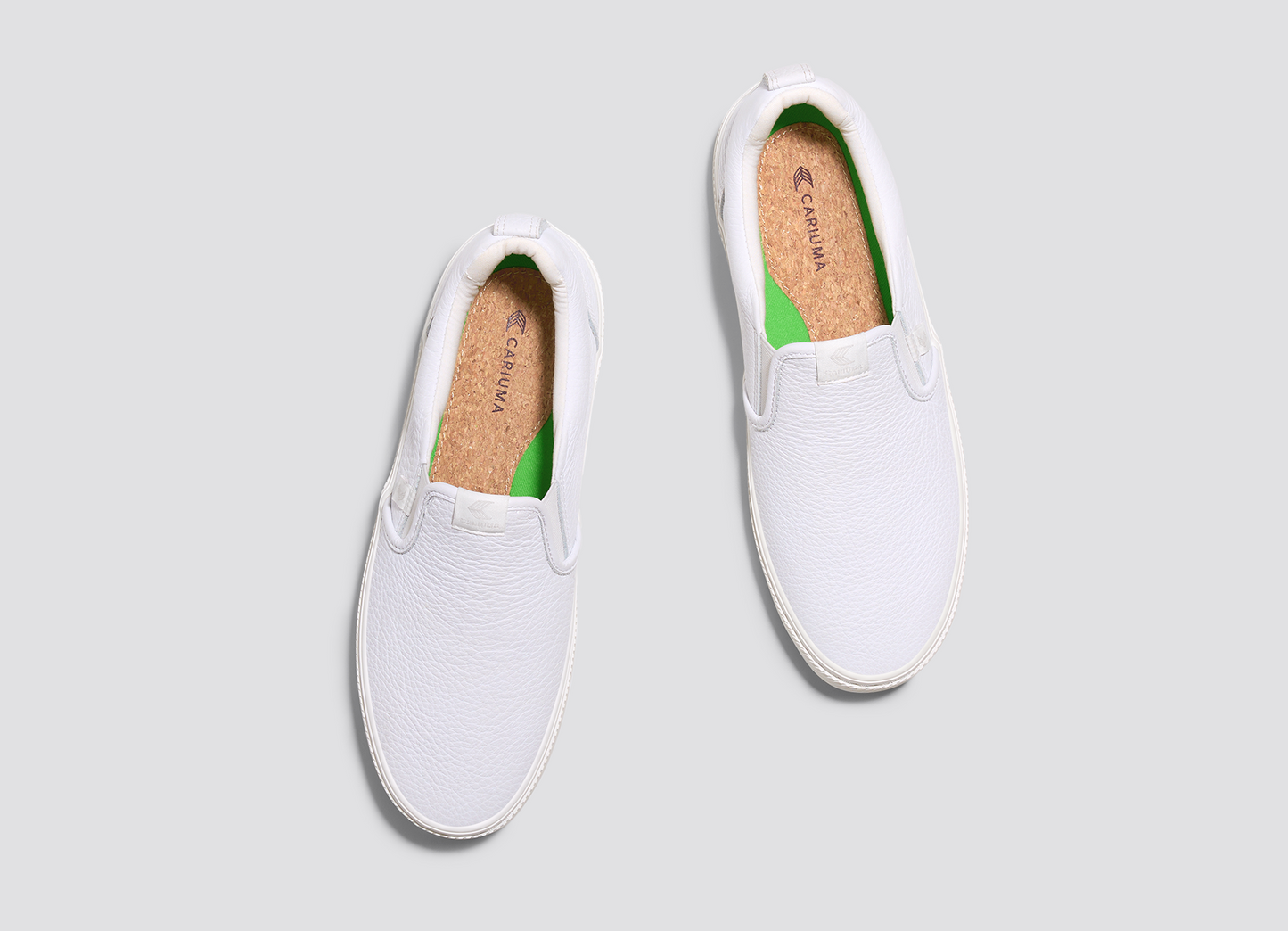 SLIP-ON Biele kožené tenisky Premium