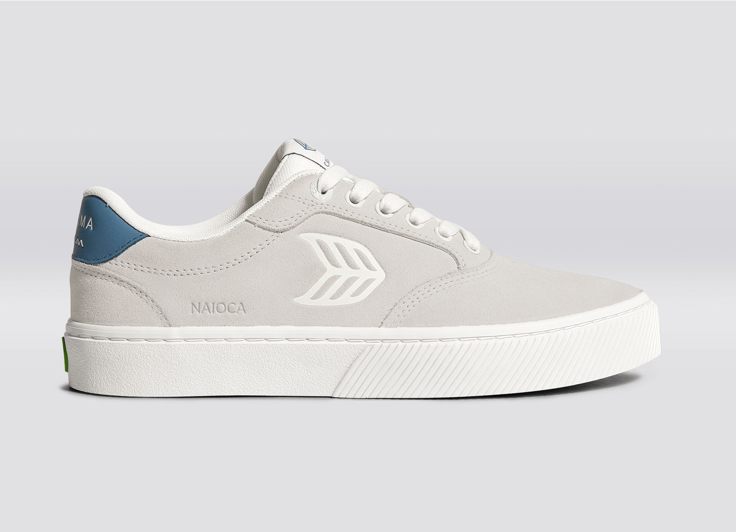 NAIOCA Smoke White Suede Off-White Logo Washed Blue Sneaker