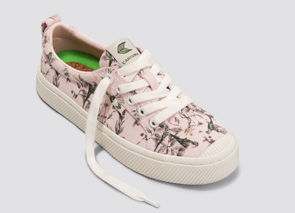 OCA Low Pale Lilac Parrot Print Canvas Sneaker