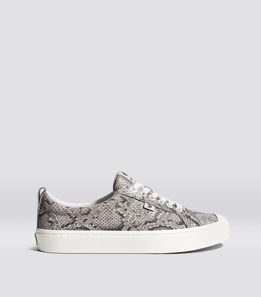 OCA Low Snake Skin Print Leather Sneaker