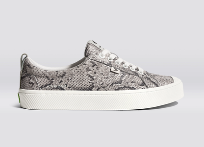OCA Low Snake Skin Print Leather Sneaker