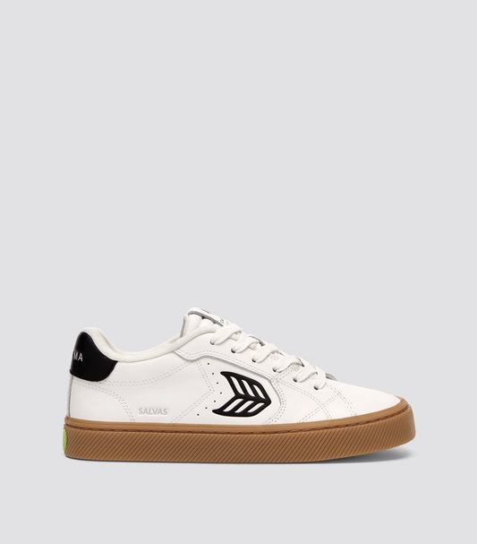 SALVAS Leather Gum Warm White Black Logo