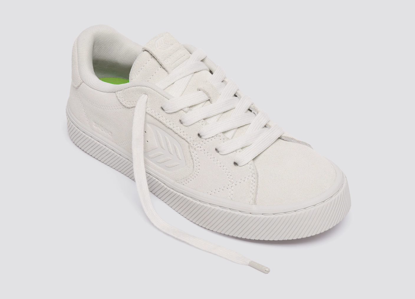 SALVAS All Smoke White Suede Sneaker