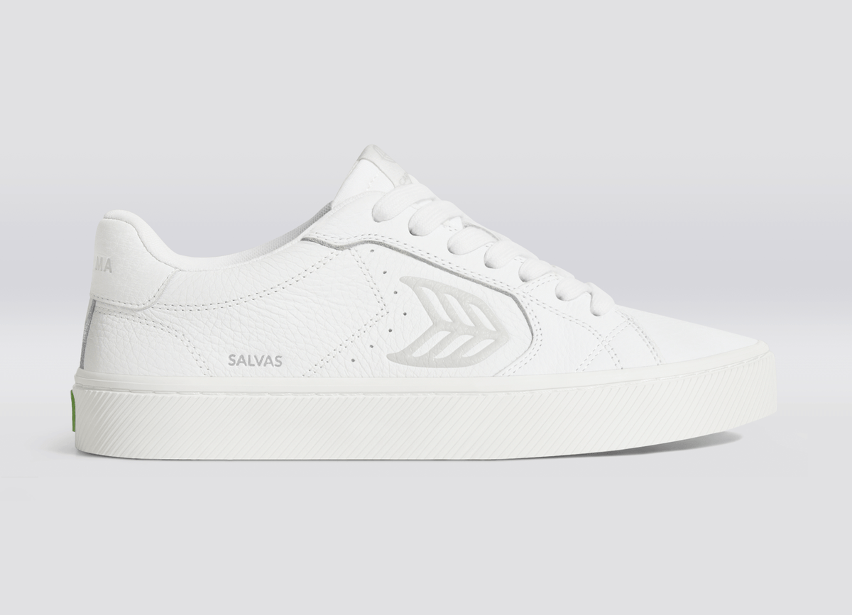 SALVAS White Premium Leather Ice Logo Sneaker