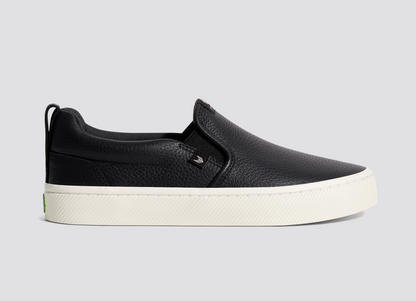 SLIP-ON čierne kožené tenisky Premium