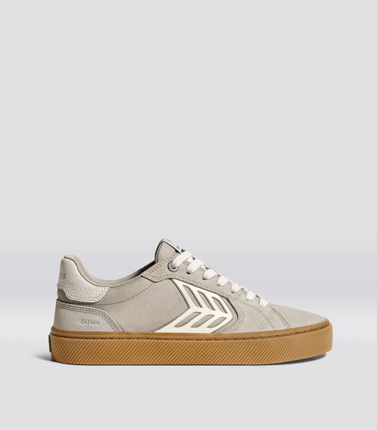 Tenisky CATIBA PRO 2.0 Plaza Taupe Suede and Cordura Ivory Logo