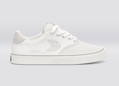 NAIOCA Stripe Suede and Canvas Smoke White