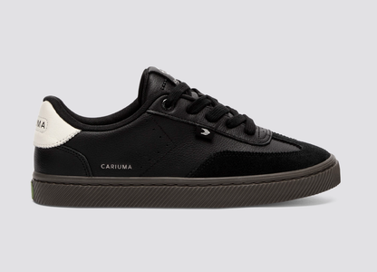 TOCA Teak Black Diamond Leather Off-White Accents Sneaker
