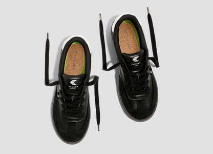 TOCA Teak Black Diamond Leather Off-White Accents Sneaker