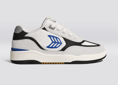 Skategoat C25 PRO Smoke White Suede Off-White Mesh Bold Blue Logo Black Sneaker