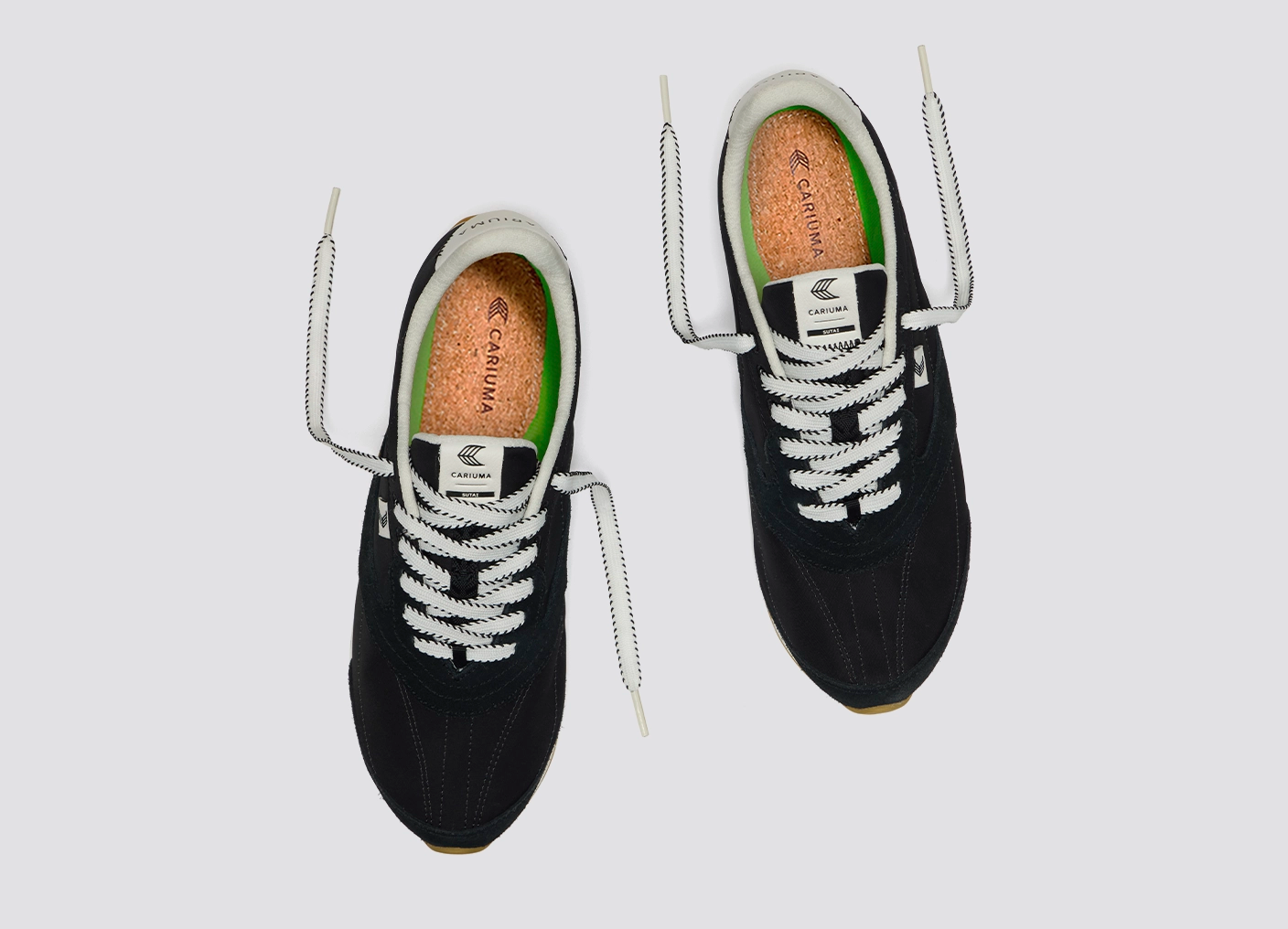 SUTAI Nylon and Suede Black