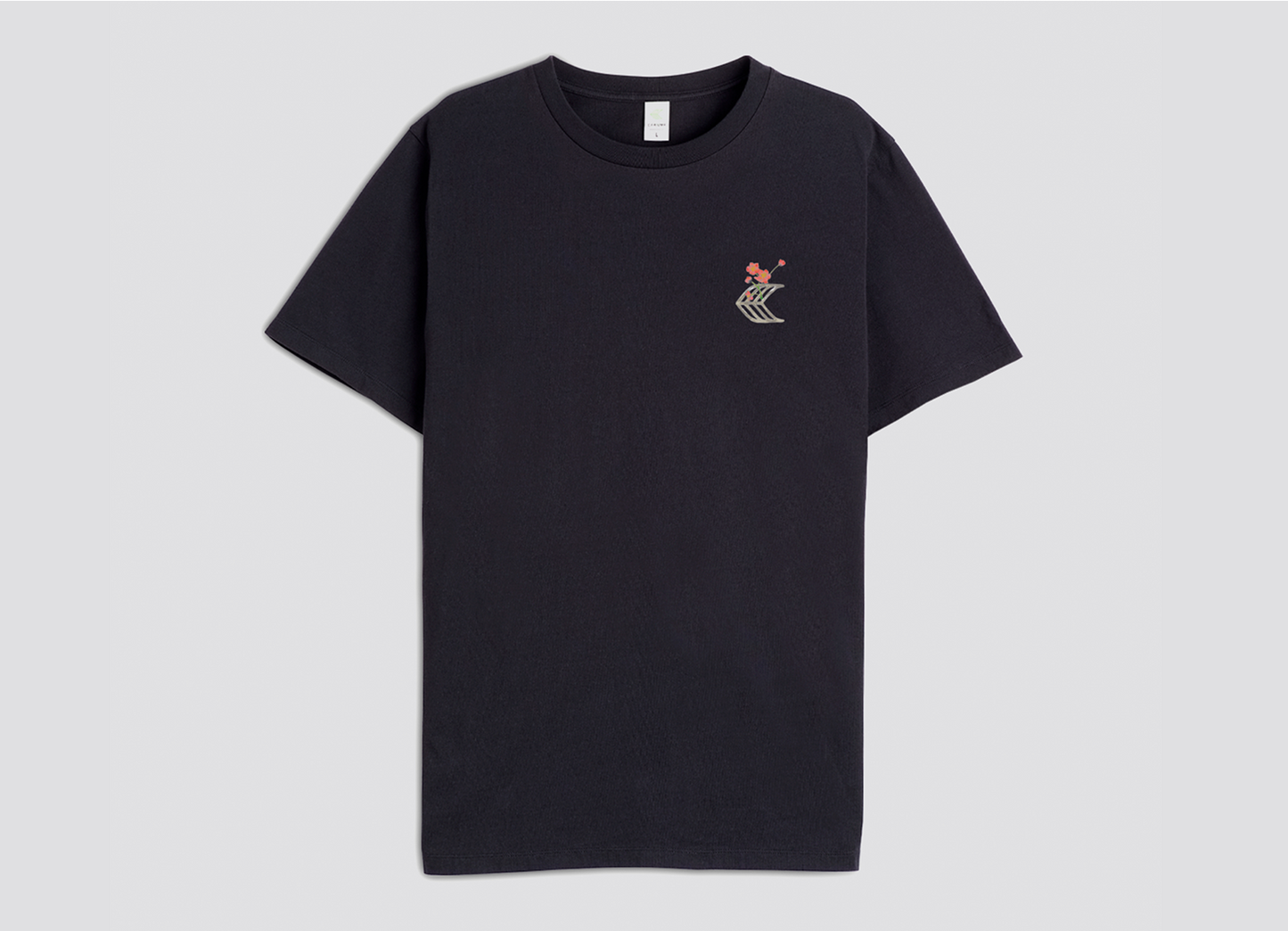 T-Shirt Black Floral Skateboard