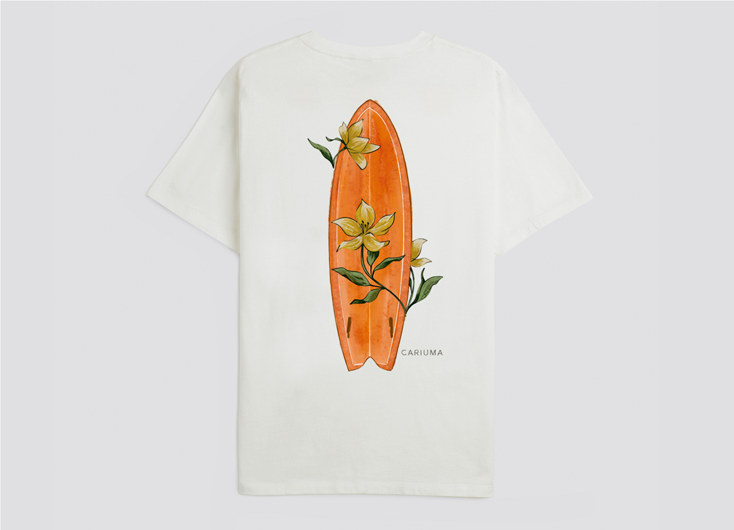 T-Shirt Off White Floral Surfboard